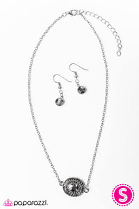 Paparazzi "All The Grandeur In The World" Silver Necklace & Earring Set Paparazzi Jewelry