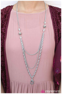 Paparazzi "All The Pretty Lights" White Lanyard Necklace & Earring Set Paparazzi Jewelry