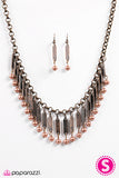 Paparazzi "All The Right Moves" Copper Necklace & Earring Set Paparazzi Jewelry