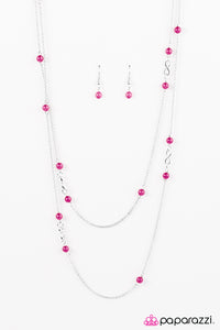 Paparazzi "All The Time In The World" Pink Necklace & Earring Set Paparazzi Jewelry