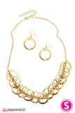 Paparazzi "All Together Now" Gold Necklace & Earring Set Paparazzi Jewelry