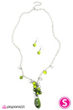 Paparazzi "Along For The Ride" Green Necklace & Earring Set Paparazzi Jewelry