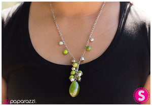 Paparazzi "Along For The Ride" Green Necklace & Earring Set Paparazzi Jewelry