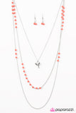 Paparazzi "A Lovely Time" Orange Necklace & Earring Set Paparazzi Jewelry