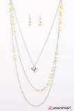 Paparazzi "A Lovely Time" Yellow Necklace & Earring Set Paparazzi Jewelry