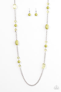 Paparazzi "Already Famous" Green Necklace & Earring Set Paparazzi Jewelry