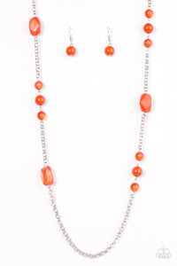 Paparazzi "Already Famous" Orange Necklace & Earring Set Paparazzi Jewelry