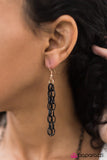 Paparazzi "Alternate Ending" Black Lanyard Necklace & Earring Set Paparazzi Jewelry