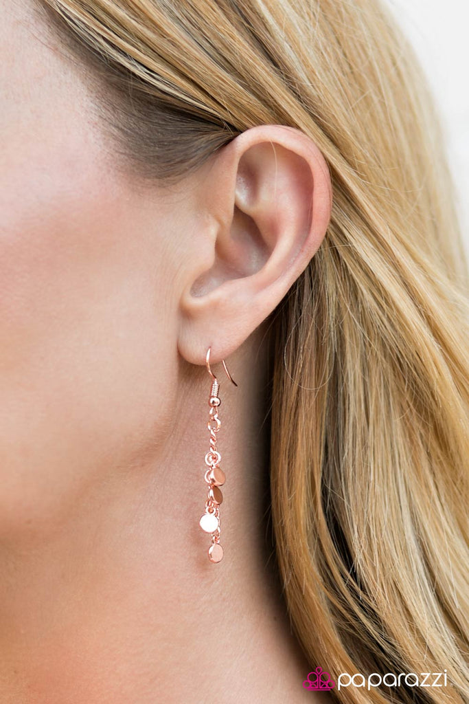 Paparazzi "Always On CHIME" Copper Necklace & Earring Set