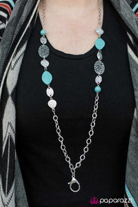 Paparazzi "A-MASON Grace" Blue Lanyard Necklace & Earring Set Paparazzi Jewelry