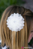 Paparazzi "...And Jill Came Tumbling After" White Hair Clip Paparazzi Jewelry