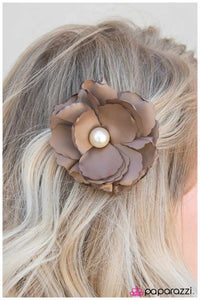 Paparazzi "An Ivory Tower" Brown Hair Clip Paparazzi Jewelry
