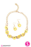 Paparazzi "An Open DISCussion" Yellow Necklace & Earring Set Paparazzi Jewelry