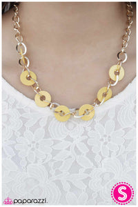 Paparazzi "An Open DISCussion" Yellow Necklace & Earring Set Paparazzi Jewelry