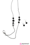 Paparazzi "Another Days Work" Black Lanyard Necklace & Earring Set Paparazzi Jewelry