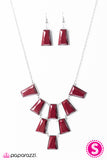 Paparazzi "Anything GALAPAGOS!" Red Necklace & Earring Set Paparazzi Jewelry