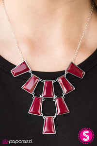 Paparazzi "Anything GALAPAGOS!" Red Necklace & Earring Set Paparazzi Jewelry