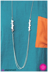 Paparazzi "A Perfect Fit" Silver Necklace & Earring Set Paparazzi Jewelry