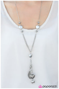 Paparazzi "A Pinch of Pizzazz" Silver Necklace & Earring Set Paparazzi Jewelry