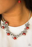 Paparazzi "A Pop Of Posh" Red Necklace & Earring Set Paparazzi Jewelry