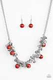 Paparazzi "A Pop Of Posh" Red Necklace & Earring Set Paparazzi Jewelry