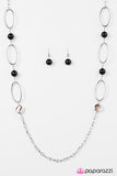 Paparazzi "A Role To SHINE For" Black Necklace & Earring Set Paparazzi Jewelry