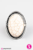 Paparazzi "A Rolling SANDSTONE" White Ring Paparazzi Jewelry