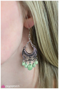 Paparazzi "Ask For the Moon" Green Earrings Paparazzi Jewelry