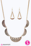 Paparazzi "As MOON As Possible" Gold Necklace & Earring Set Paparazzi Jewelry