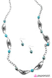 Paparazzi "A Spring In My Step" Blue Necklace & Earring Set Paparazzi Jewelry