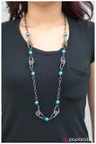 Paparazzi "A Spring In My Step" Blue Necklace & Earring Set Paparazzi Jewelry