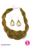 Paparazzi "A Standing Ovation" Brass 001QG Necklace & Earring Set Paparazzi Jewelry