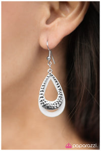 Paparazzi "As The TEARS Go By" White Earrings Paparazzi Jewelry