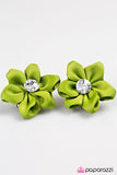 Paparazzi "A Tale of Two Daisies" Green Hair Clip Paparazzi Jewelry