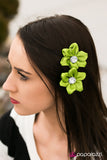 Paparazzi "A Tale of Two Daisies" Green Hair Clip Paparazzi Jewelry