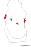 Paparazzi "At This Point" Red Necklace & Earring Set Paparazzi Jewelry