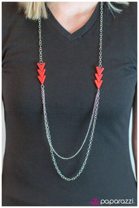 Paparazzi "At This Point" Red Necklace & Earring Set Paparazzi Jewelry