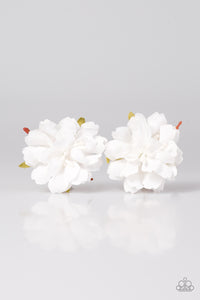 Paparazzi "Autumn Blossoms" White Hair Clip Paparazzi Jewelry