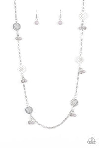 Paparazzi VINTAGE VAULT "Color Boost" Silver Necklace & Earring Set Paparazzi Jewelry