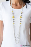 Paparazzi "Balloon Ride - Yellow" Necklace & Earring Set Paparazzi Jewelry