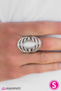 Paparazzi "Banquet Hall" White Ring Paparazzi Jewelry