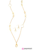 Paparazzi "Barely There" Gold Lanyard Necklace & Earring Set Paparazzi Jewelry