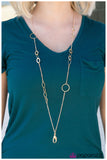 Paparazzi "Barely There" Gold Lanyard Necklace & Earring Set Paparazzi Jewelry