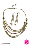 Paparazzi "Bar None" Brass Necklace & Earring Set Paparazzi Jewelry