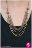 Paparazzi "Bar None" Brass Necklace & Earring Set Paparazzi Jewelry