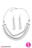 Paparazzi "Bar None" Silver Necklace & Earring Set Paparazzi Jewelry