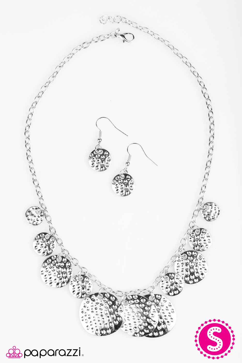 Paparazzi Baroque And Roll Silver Necklace And Earring Set