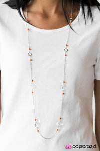 Paparazzi "Beach Savvy" Orange Necklace & Earring Set Paparazzi Jewelry