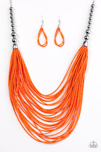 Paparazzi "BEAD Brave" Orange Necklace & Earring Set Paparazzi Jewelry