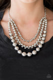 Paparazzi "Beaded Beauty" Silver Necklace & Earring Set Paparazzi Jewelry